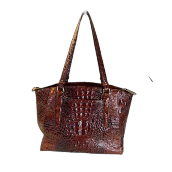 BRAHMIN PARIS PECAN MELBOURNE CROC EMBOSSED LEATHER - Picture 2 of 16
